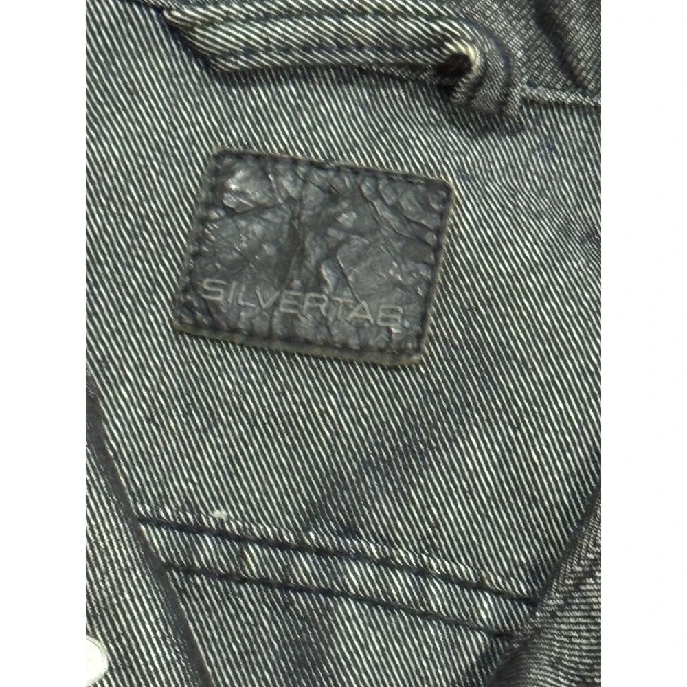 Vintage Levi's Silver Tab Trucker Jacket L Shiny Denim Hip Hop Skate 90s Y2K